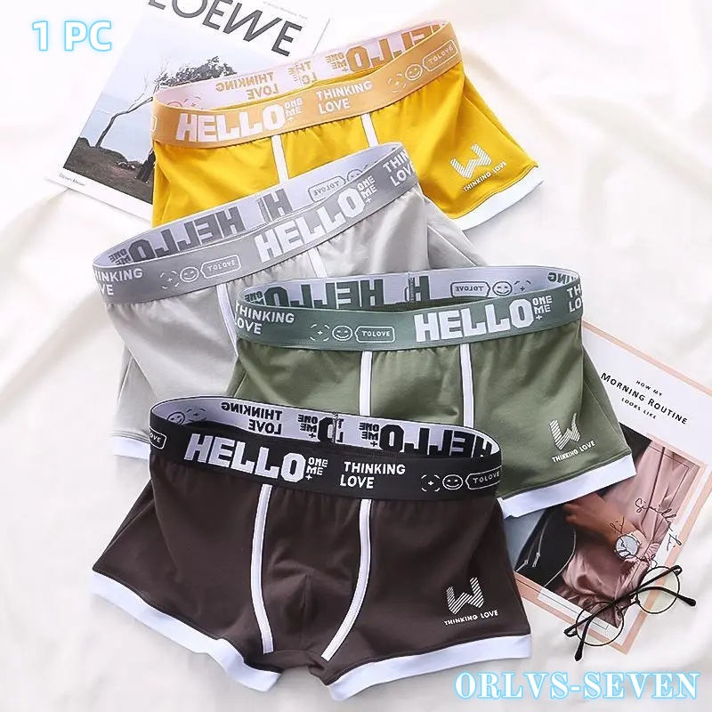 Boxer Brief Pack Cotton - Men's Underwear Cotton Underwear Letter Waistband