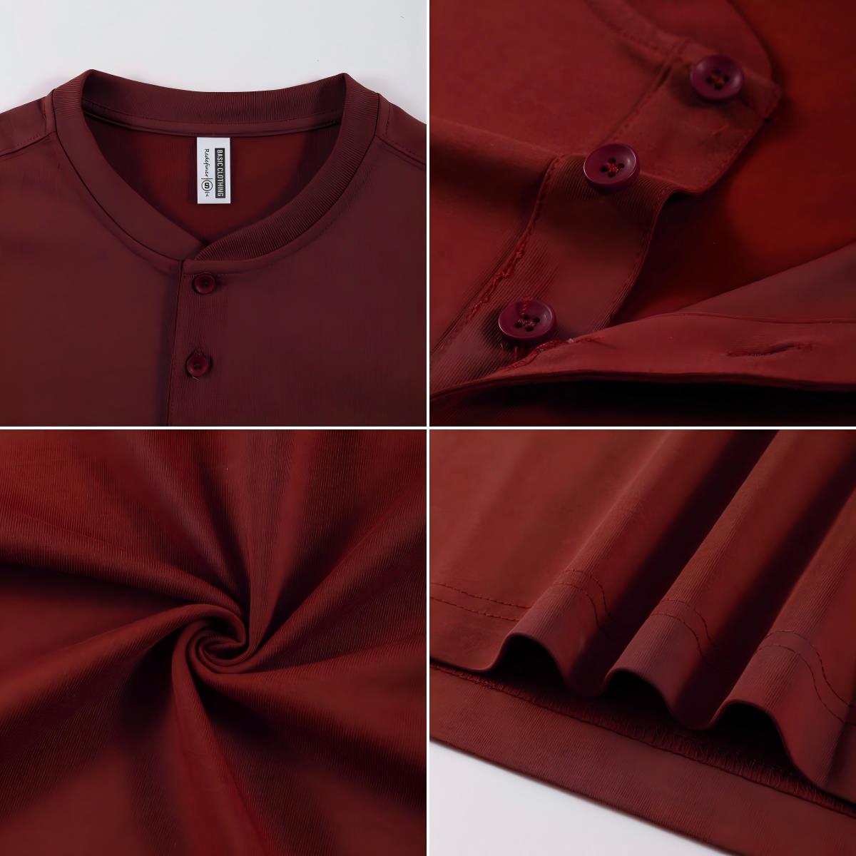2026 NEW Solid Cotton Henley S - Undershirt Crew Neck 评论和价格