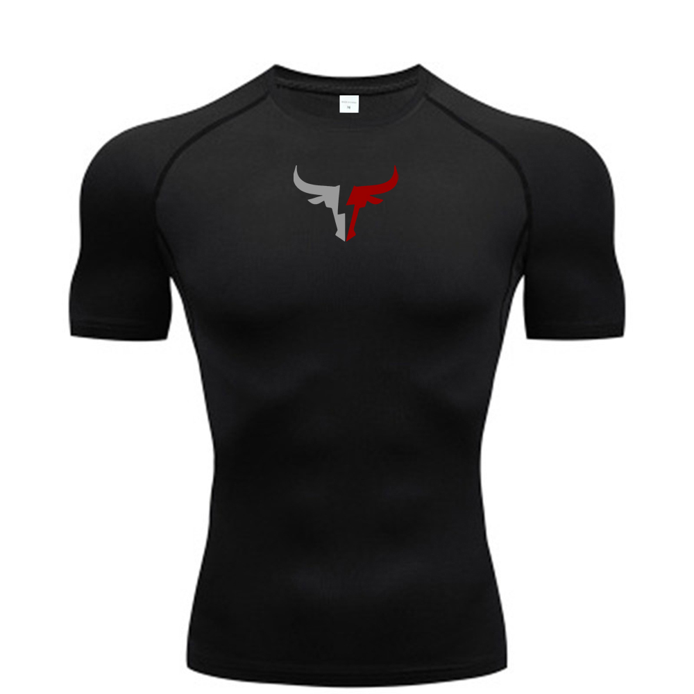 Men's bull head compression T- - T Shirt Tight Fit 评论和价格