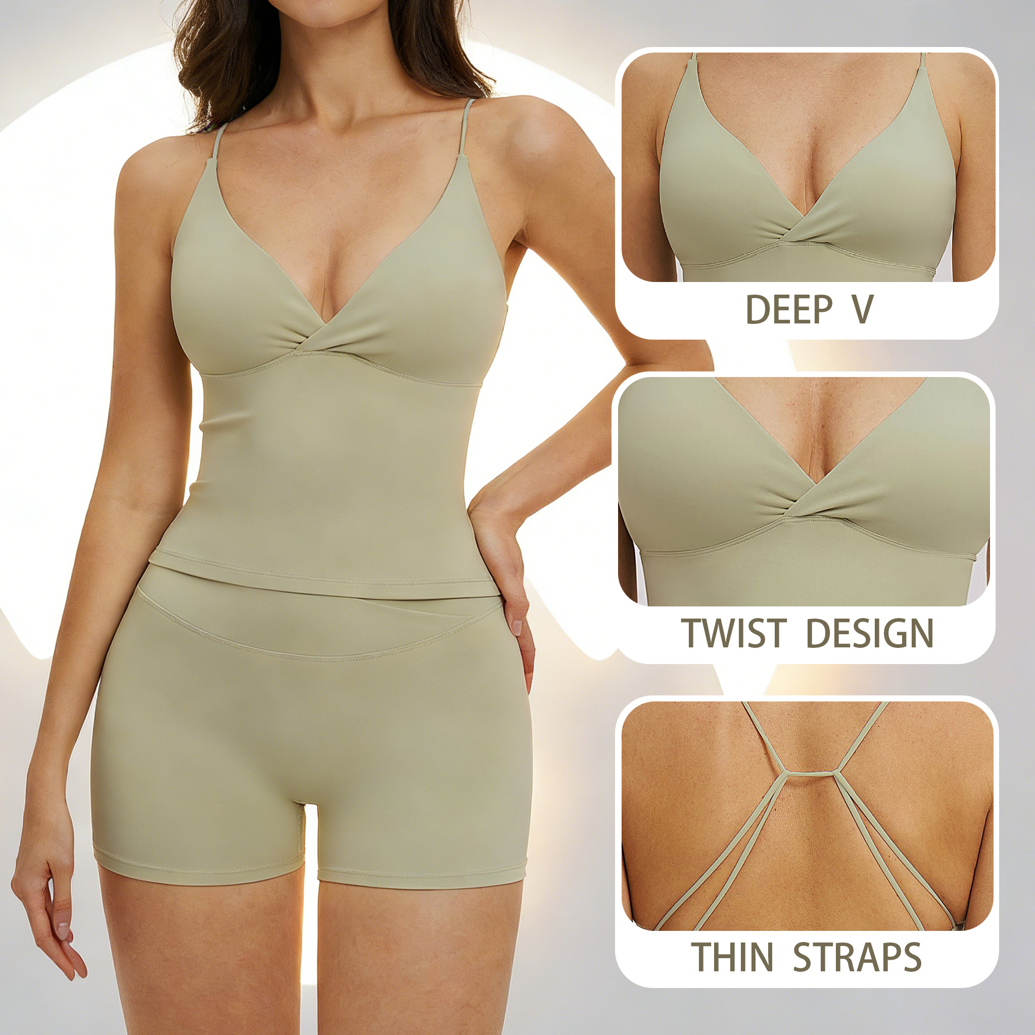 Yoga Tank Top with Pads Backle - Suspender Tank Top 评论和价格