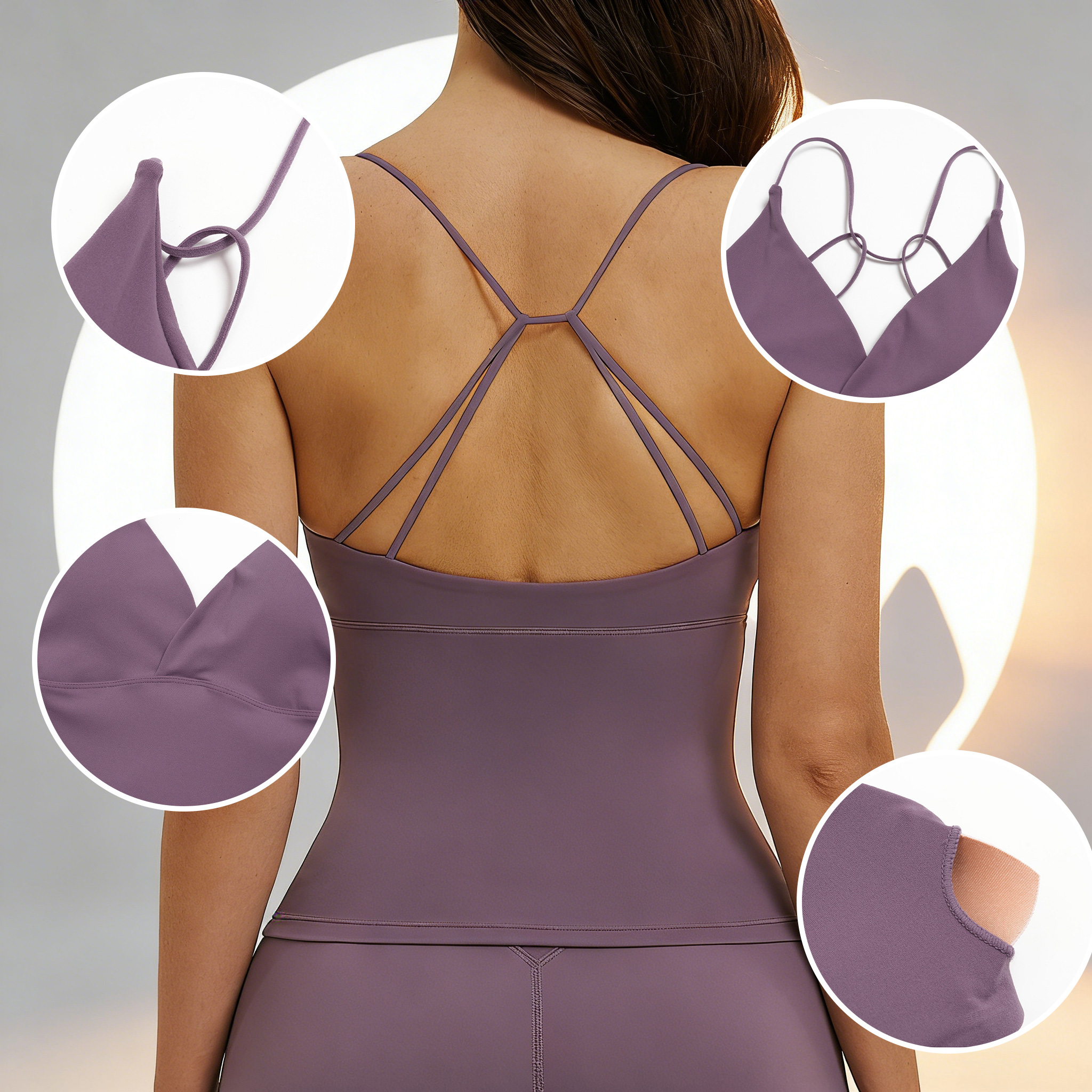 Yoga Tank Top with Pads Backle - Suspender Tank Top 评论和价格