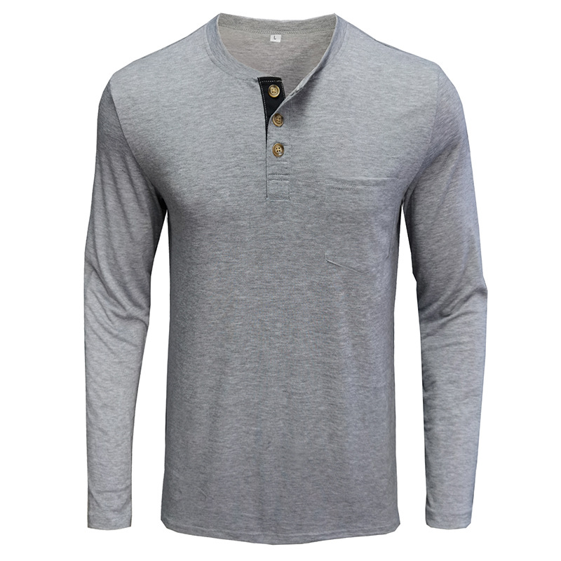 Men's Long Sleeve Henley Style - Undershirt Crew Neck 评论和价格