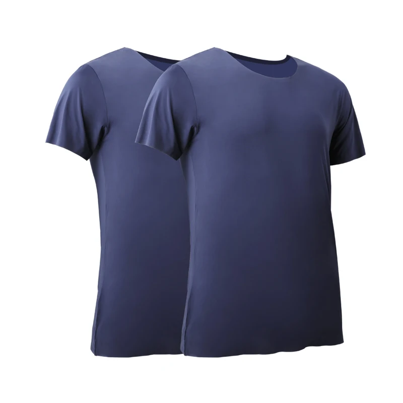 2PCS Men's Summer Ice Silk Sea - Undershirt Crew Neck 评论和价格