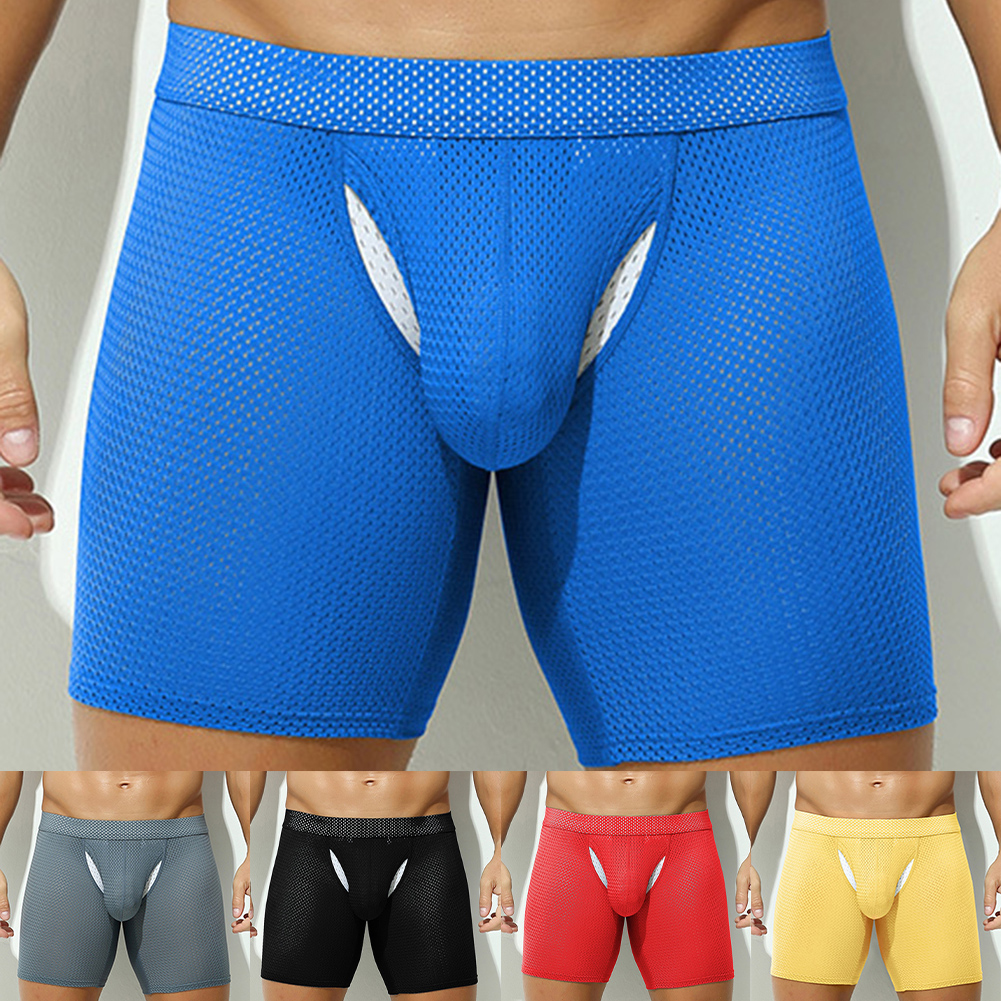 Sexy Lingerie Mens Mesh Underw - Long Leg Trunk Men 评论和价格