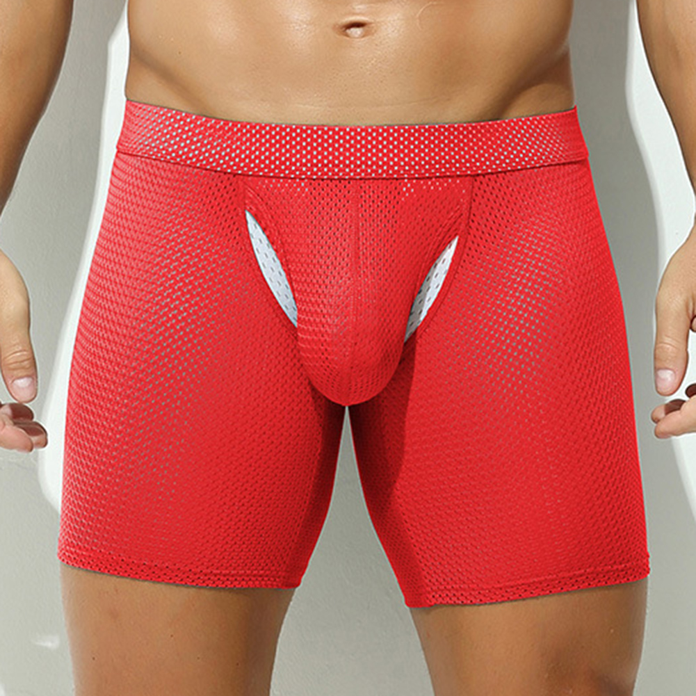 Sexy Lingerie Mens Mesh Underw - Long Leg Trunk Men 评论和价格