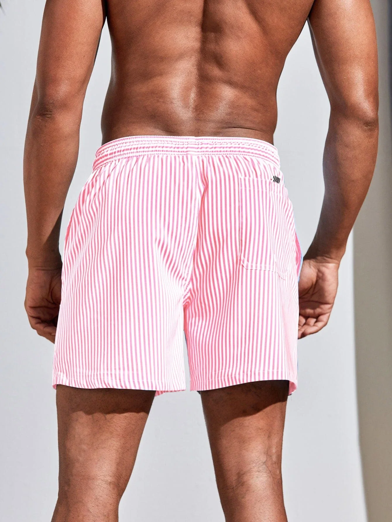 Men Vertical Striped Drawstrin - Bamboo Fiber Trunk 评论和价格