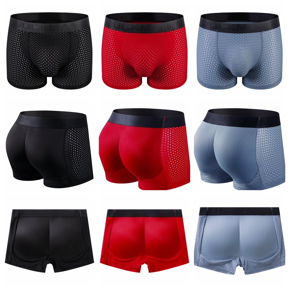 Men Trunks Built-in Fake Butt  - Boxer Shorts Modal 评论和价格