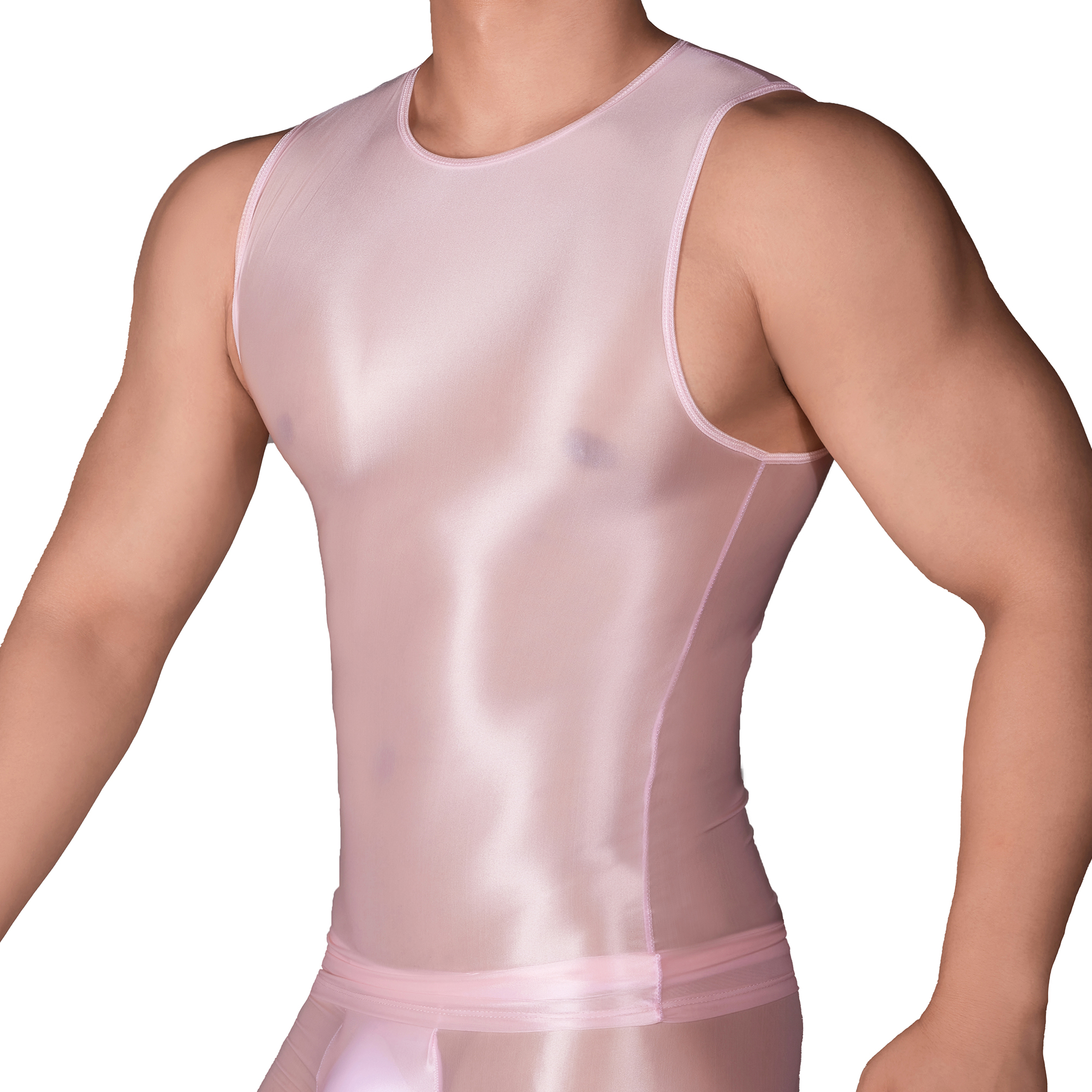 Solid Color Men's Slim Smooth  - Sleeveless Undershirt 评论和价格