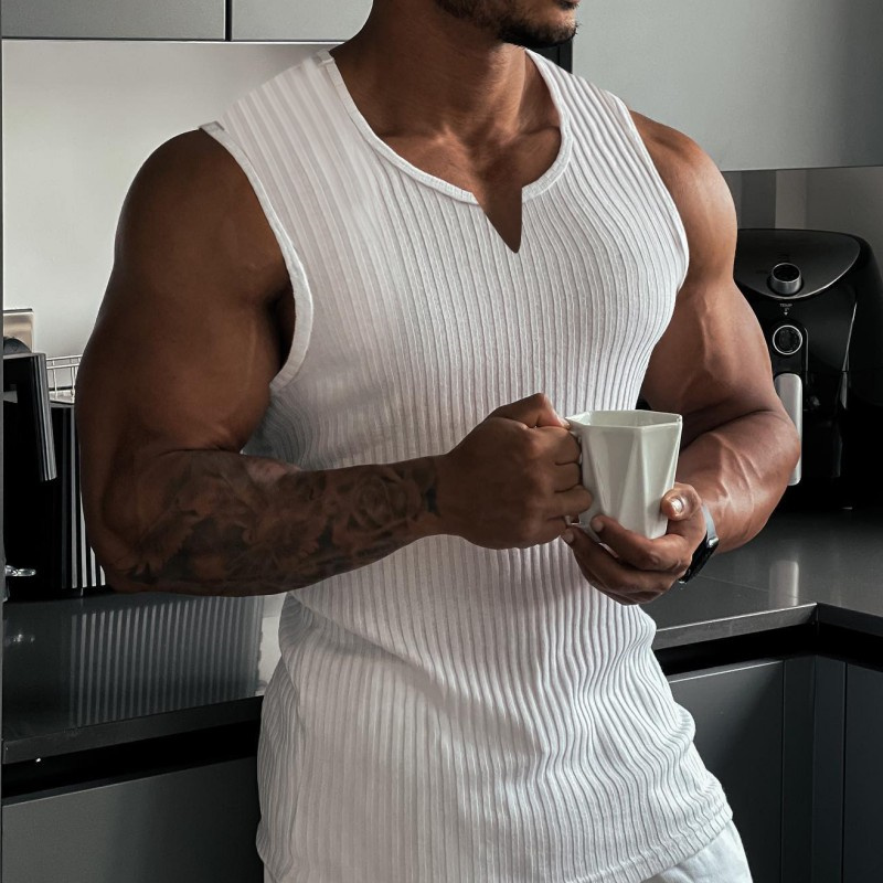 2024 Summer new men V-neck Ves - Undershirt Crew Neck 评论和价格