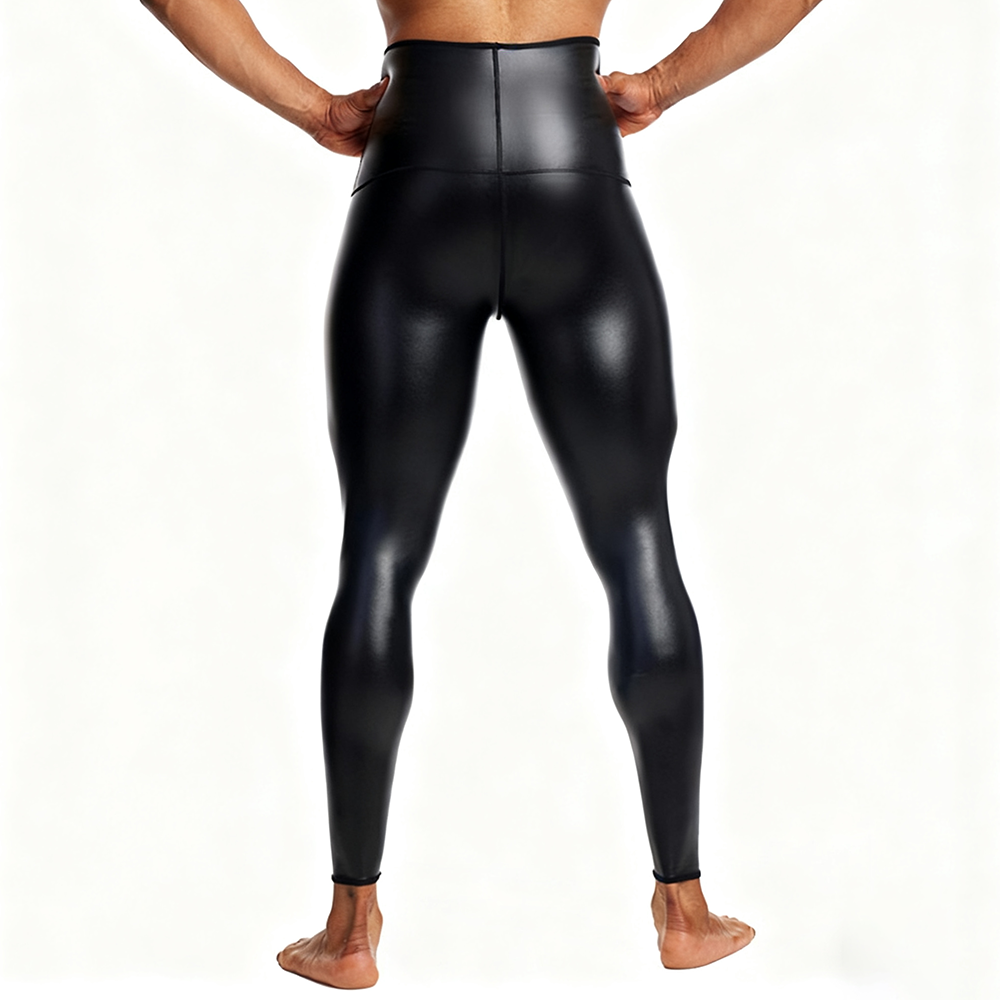 Sexy Men PU Leather Long Pants - Compression Long Pant 评论和价格