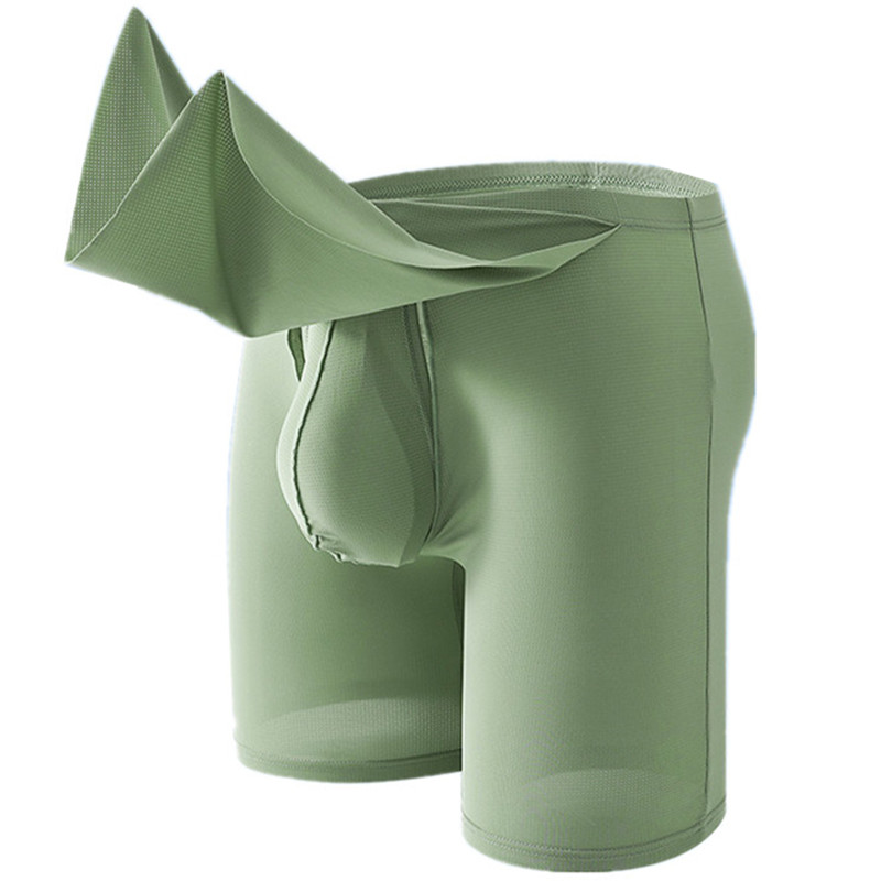 Men Underwear Cueca Solid Ice  - Long Leg Trunk Men 评论和价格
