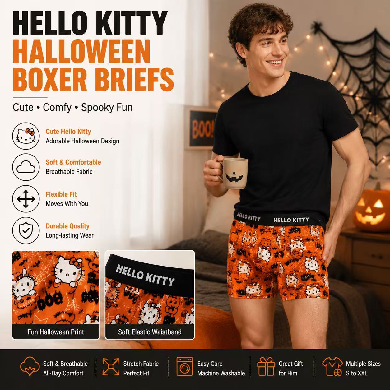 Print Hello Kitty Men's Sports - Quick Dry Underwear 评论和价格