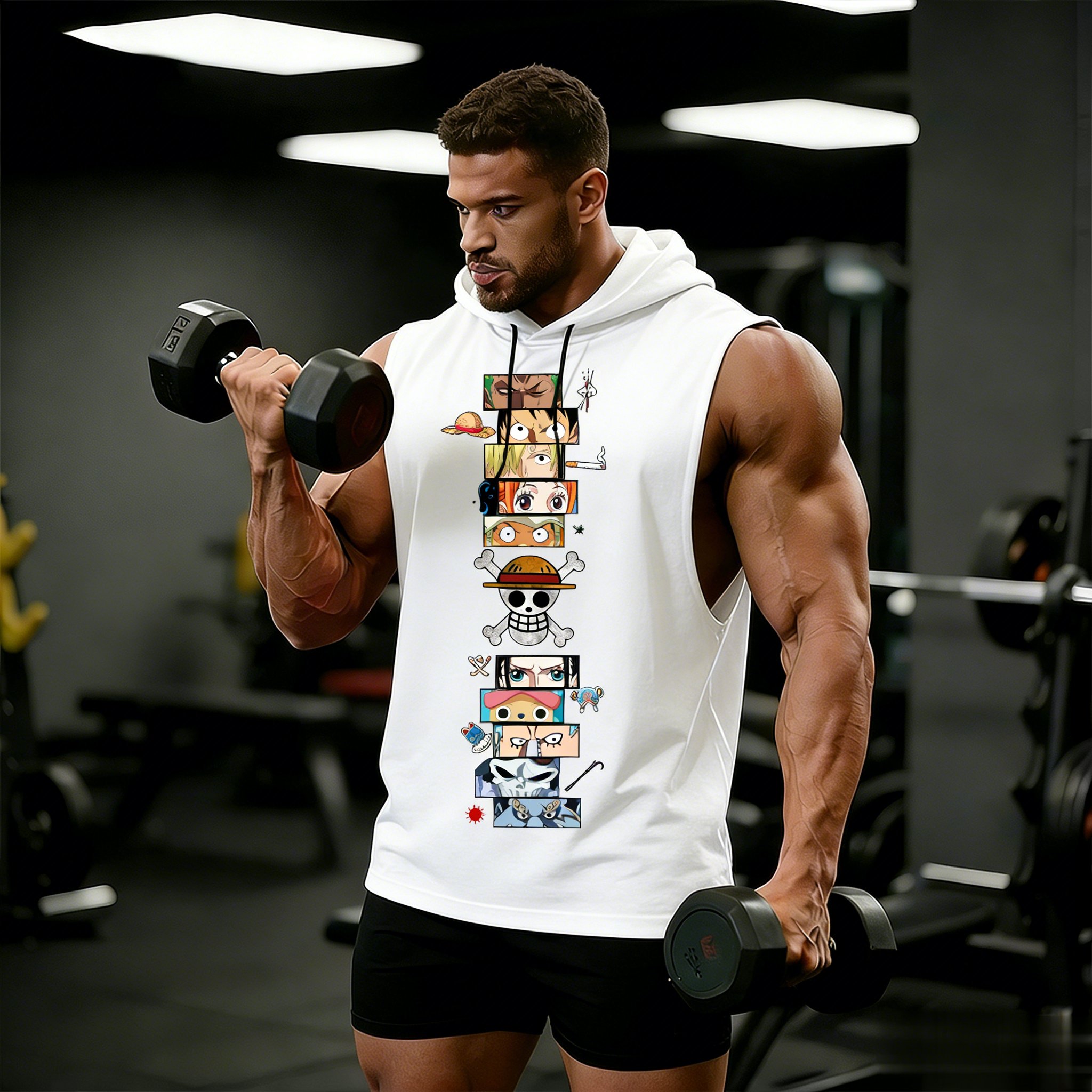 One Piece Anime Hoodie Sleevel - Sleeveless Undershirt 评论和价格