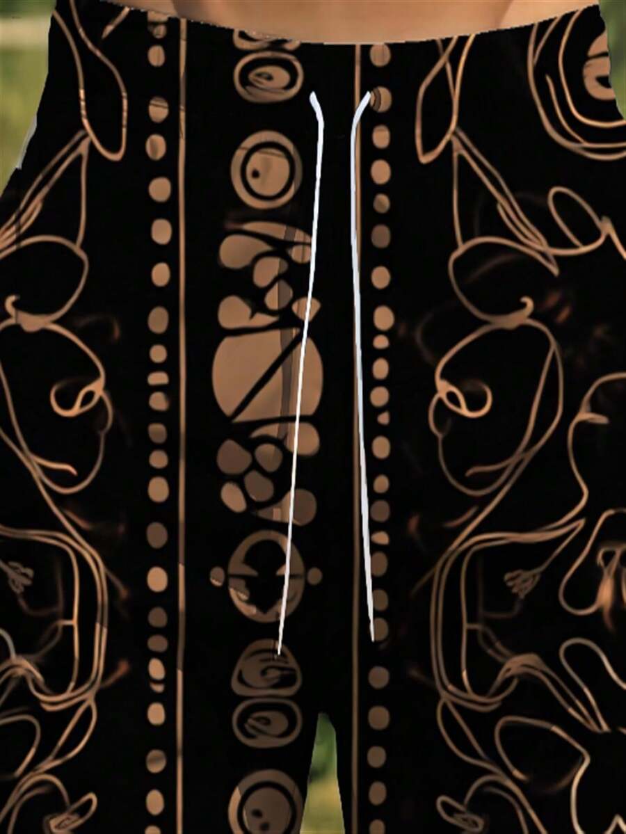 Mens Abstract Geometric Print  - Trunk Breathable Men 评论和价格